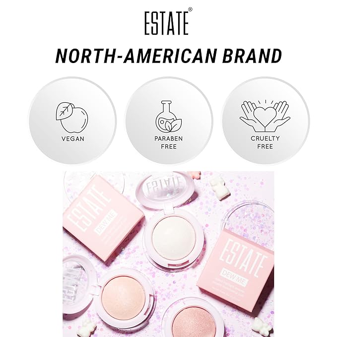 Estate Cosmetics Dew Me Baked Highlighter – Cheek, Eyes & Face Pressed Powder – 3 g (0.1 oz) (BYEEE)