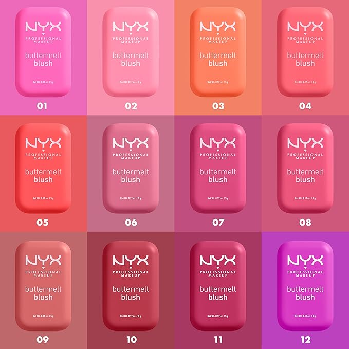 NYX PROFESSIONAL MAKEUP Buttermelt Powder Blush, Fade and Transfer-Resistant Blush, Up to 12HR Make Up Wear, Vegan Formula - Butta With Time