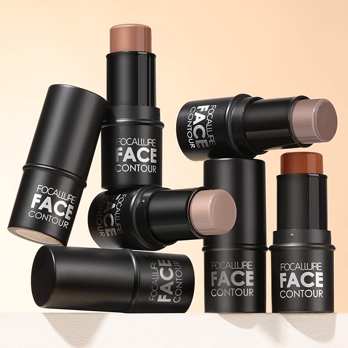 FOCALLURE Cream Contour Stick, Matte Bronzer Stick, Professional Face Shaping & Contouring Stick Makeup, Easy to Apply with Buildable Coverage, Long Lasting & Sweatproof, CIDER