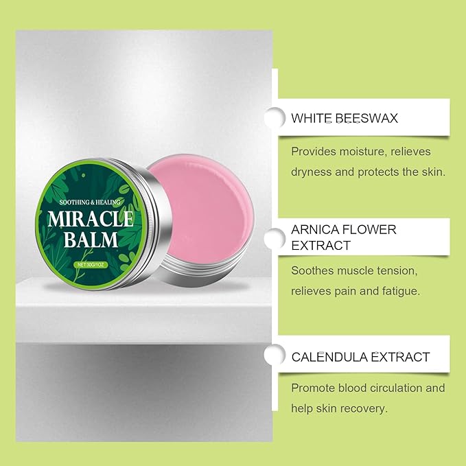 Miracle Balm, Soothing Balm for Joints, Back, Legs & Feet, Non-Greasy (3PCS)
