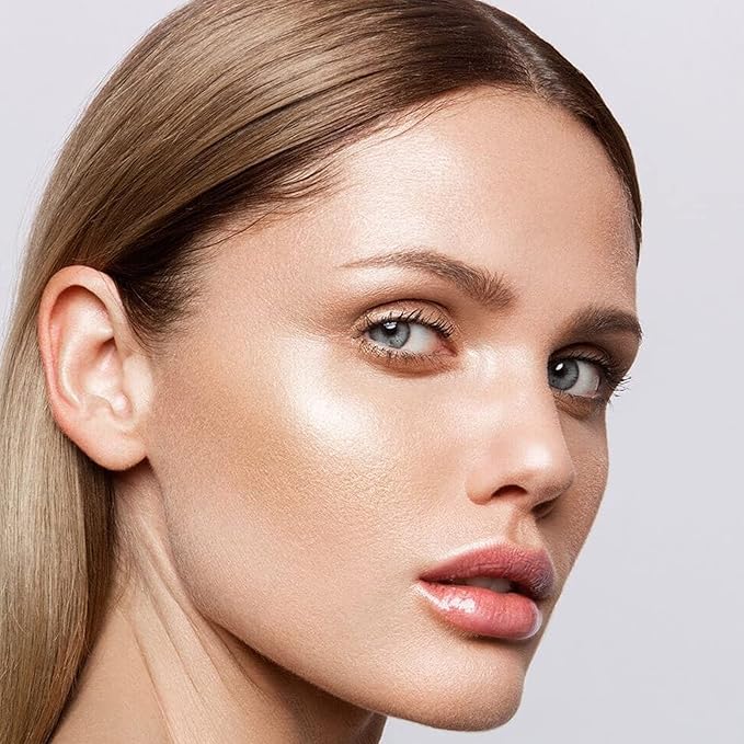 Boobeen Highlighter Makeup Highlighter Palette Powder Shimmer Highlighter Makeup Facial Illuminator Bronzer Palette Waterproof Long Lasting