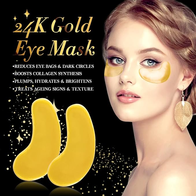 Under Eye Mask,20 pairs 24K Collagen Eye Pads,Under Eye Patches Skincare for Anti Aging,Anti Wrinkle,Reducing Eye Puffiness,Dark Circles