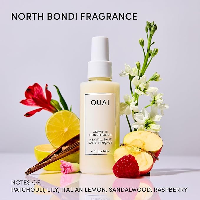 OUAI Leave In Conditioner & Heat Protectant Spray - Prime Hair for Style, Smooth Flyaways, Add Shine and Use as Detangling Spray - No Parabens, Sulfates or Phthalates (4.7 oz)