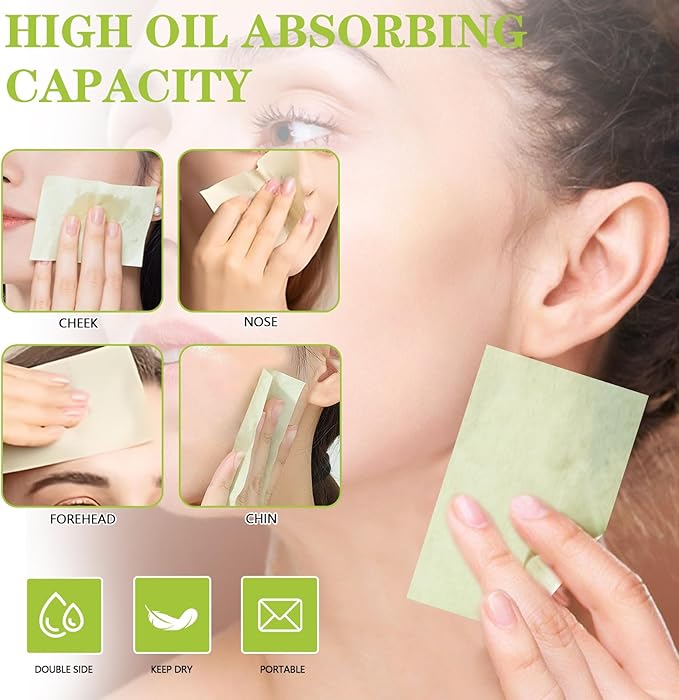 1000pcs Oil Blotting Sheets for Face, Blotting Paper for Oily Skin, Clean and Clear Oil Absorbing Sheets