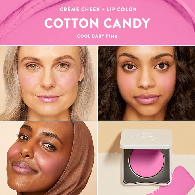 Honest Beauty 2-in-1 Creme Cheek Blush + Lip Color | EWG Verified, Vegan + Cruelty Free | Cotton Candy, .1 oz