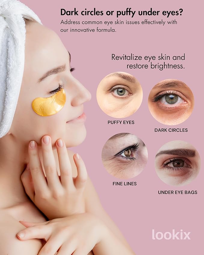 Under Eye Patches for Dark Circles and Puffiness - (15 pairs) Collagen Eye Masks with Natural Extracts for Wrinkle Reduction, Puffy Eyes & Eye Treatment Gels