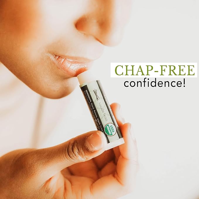 Organic Lip Balm - 4 Pack Beeswax Vanilla Chapstick, All Natural Lip Balm Gifts for Women, Organic Chapstick, Birthday Gifts for Her & Him, Hydrating Vanilla Lip Balm Beauty Gifts, Natural Chapstick