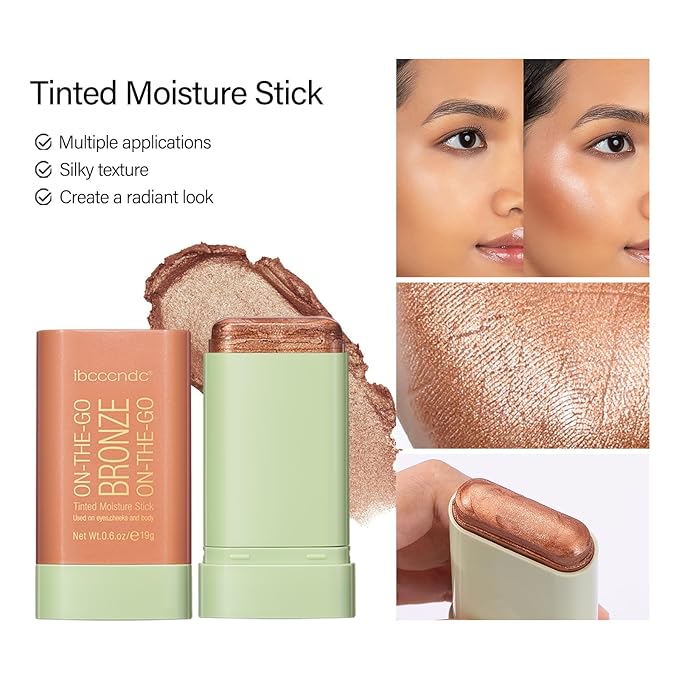 MEICOLY Cream Contour Stick, Shimmery Finish, Rich Glow, 03, 1.94 Ounce, Stick, Buildable, All Skin Tones, Water Resistant, Cruelty Free & Vegan, Facial Contouring Makeup