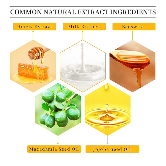 4 Piece Honey Milk Lip Mask Lip Balm Lip Scrub Lip Oil Lip Care Kit, Moisturizing & Nourishing Dry and Cracked Lips, Overnight Sleeping Lip Exfoliator Lip Moisturizer Lip Repair