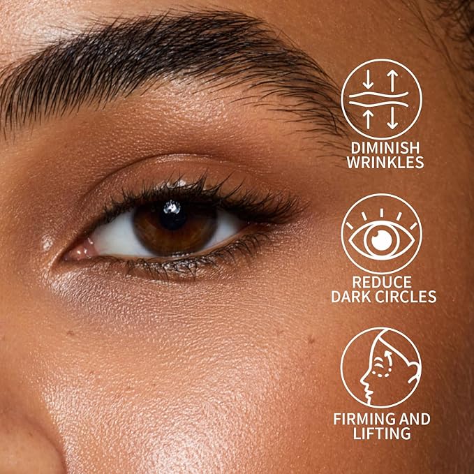 Anti-Aging Caffeine Eye Cream with Metallic Applicator, Eyebag Remover, Under Eye Cream Skin Care Anti-Wrinkles, Fine Lines, Dark Circles, 0.6 OZ