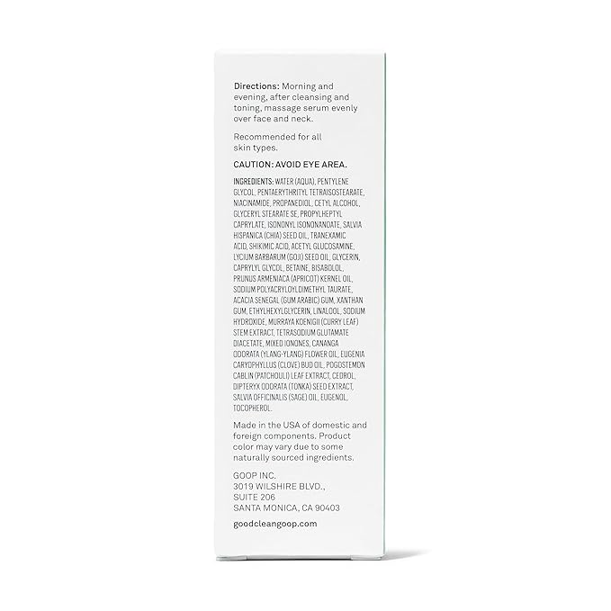 good.clean.goop beauty The Healthy Aging Serum | Facial Serum with Tranexamic Acid, Shikimic Acid & Goji Berry Oil | Serum to Help Smooth Wrinkles and Fine Lines | Anti-Aging Serum | Vegan | 1 Fl oz
