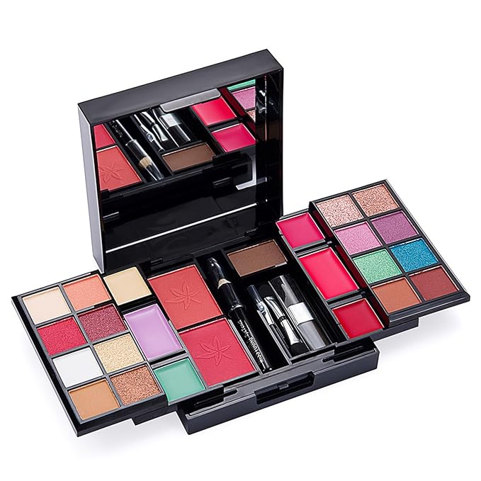 Makeup Eyeshadow Palettes, 25 Colors Protable Multifunction Blush Eyebrow Powder Contour Palettes with Makeup Brush, Matte Shimmer Pearl Eyeshadow Makeup for Daily Party Makeup #7