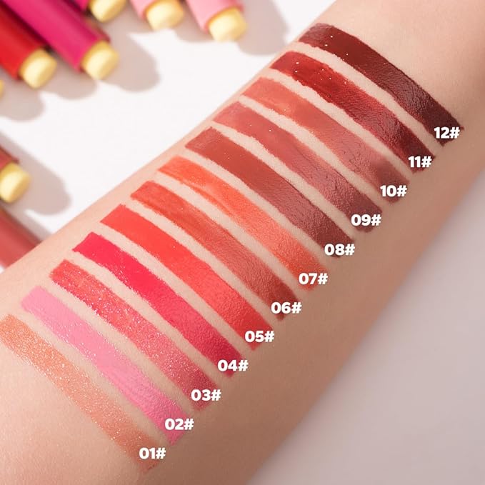 MAEPEOR Hydrating Lip Plumper 12 Colors Moisturizing Shiny Juicy Lip Balm Long Lasting Nourishing Lip Pluming Balm（Color 02)