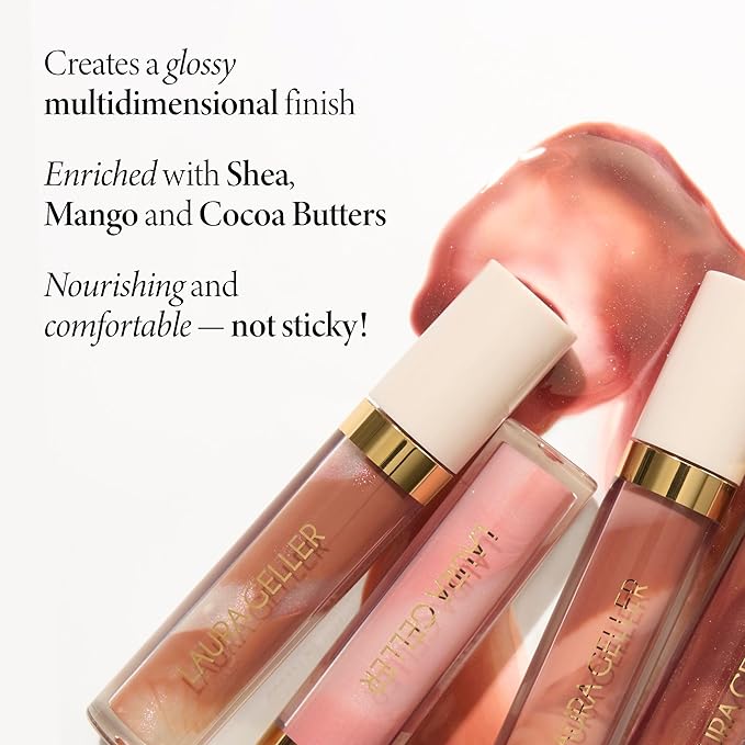 LAURA GELLER NEW YORK Italian Marble Glossy Lip Tint - Moisturizing Lip Gloss - Enriched with Shea, Mango and Cocoa Butters (03 Summer Paloma)