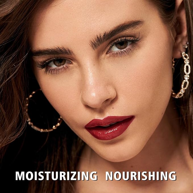 MAKI YIKA Moisture Dark Red Lipstick for Women Hydrate Lip Balm for Dry Cracked Lips Weightless Glossy Lip Color Juicy Finish,MA052 Dark Time
