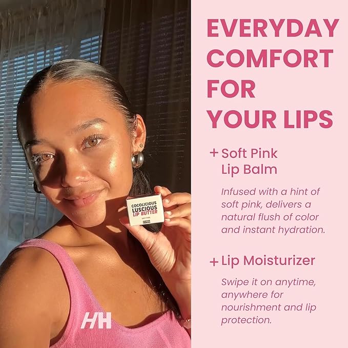 100% Natural Tinted Lip Butter Sleeping Lip Mask Clean Petroleum Free Lip Moisturizer and Conditioner for Dry Lips Intensive Lip Balm and Lip Therapy Skin Care with Mango butter (Light Pink)