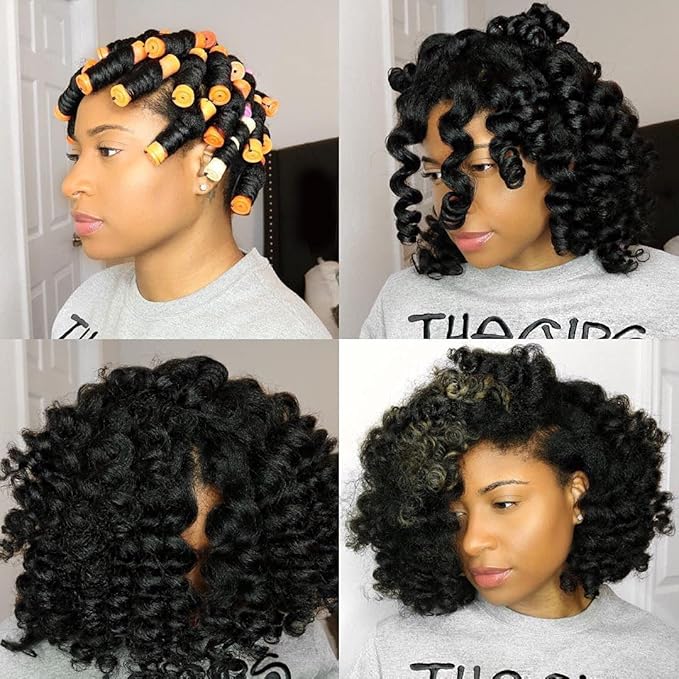 100pcs Perm Rods Set - 5 Sizes Cold Wave Rollers for Natural Curling, Styling and Hairdressing (Orange, Purple, Gray, Blue, Yellow)