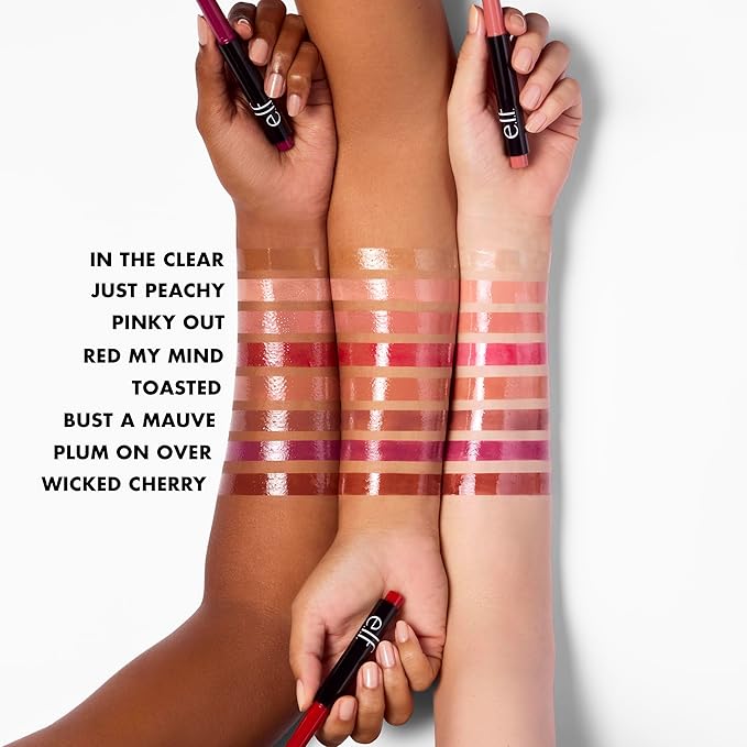 e.l.f. Pout Clout Lip Plumping Pen, Nourishing Lip Balm For Sheer Color & Shine, Plumps & Moisturizes, Vegan & Cruelty-Free, Plum on Over