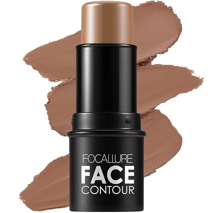 FOCALLURE Cream Contour Stick, Matte Bronzer Stick, Professional Face Shaping & Contouring Stick Makeup, Easy to Apply with Buildable Coverage, Long Lasting & Sweatproof, CLAY