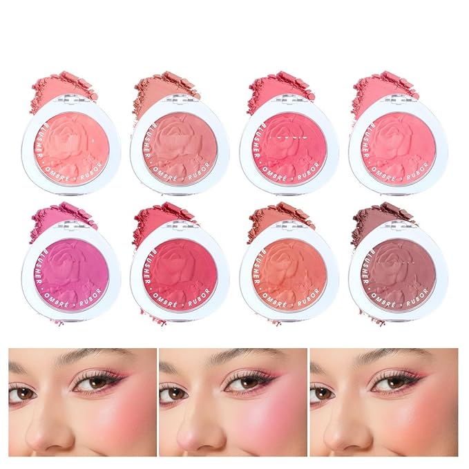 MAEPEOR Matte Face Blush 8 Colors Lightweight Natural Look Face Blush Long-Lasting and Highly Pigmented Powder Blush for Cheeks (Color 05)