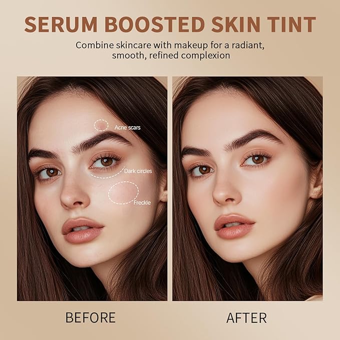 Beauty Balm Serum Boosted Skin Tint – Hydrating Tinted Moisturizer, Lightweight Solid Tinted Foundation Stick for Flawless, Sheer to Medium Coverage, Radiant & Dewy Finish, All-Day Wear (6#, 1)