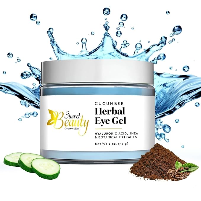 Eye Cream for Dark Circles, Anti-Aging Herbal Eye Gel with Hyaluronic Acid, Caffeine, Coffee, and Shea - Best for Puffiness, Wrinkles, and Fine Lines