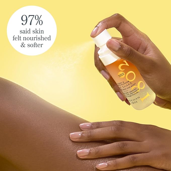 Beekman 1802 Honey & Orange Blossom Milk Shake - Body Mist - 4.7 fl. oz - With Hyaluronic Acid & Jojoba Oil - Instantly Moisturizes, Hydrates & Softens - Good for Sensitive Skin - Cruelty Free