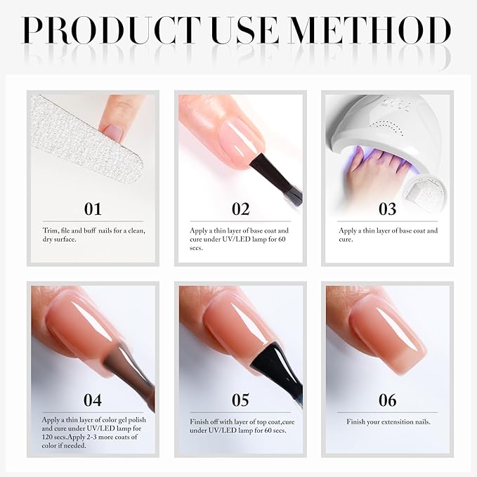 Double Rhythm Translucent Gel Polish Sheer Neutral Natural Light Milky Same Color Same Bottle 15ML Jelly UV Polish Nail Art DIY at Home (Jelly Nude Brown-A1492)