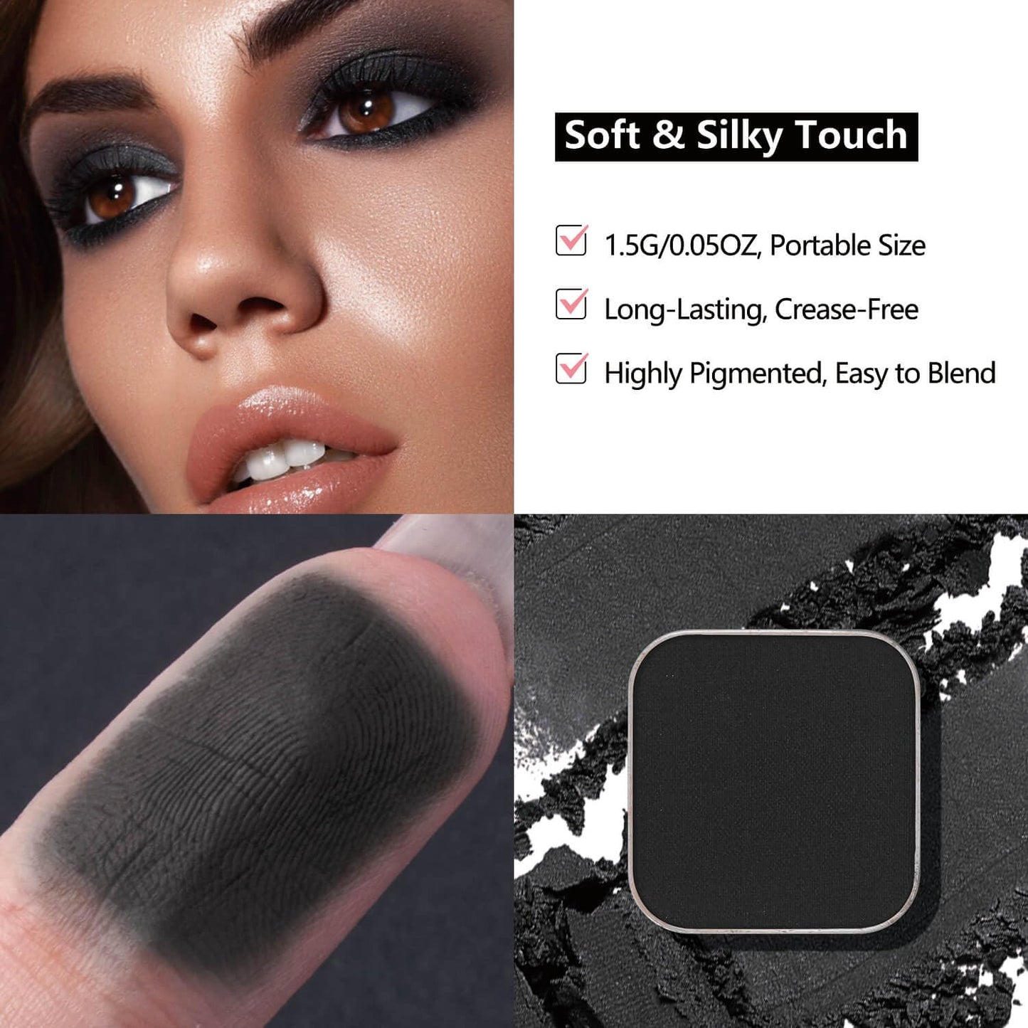 3-Color Eyeshadow Combo Pack – Matte & Shimmer Neutral Shades,Powder, Highly Pigmented, Long-Lasting, Refills Pans for Custom Magnetic Palette