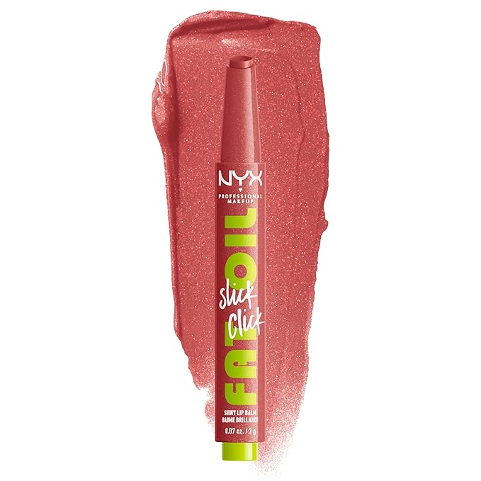 NYX PROFESSIONAL MAKEUP Fat Oil Slick Click, Lightweight, Buildable, Pigmented Vegan Lip Balm - No Filter Needed