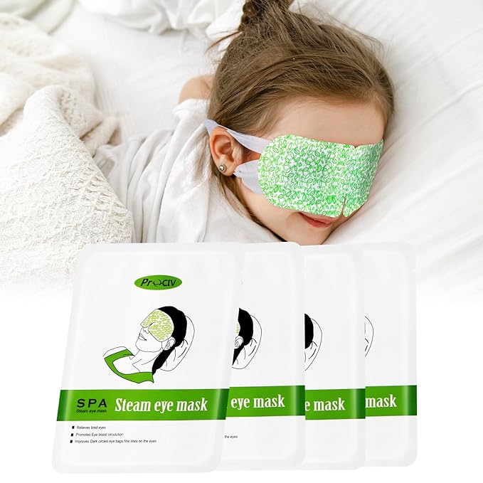 ProCIV Hot Sleep Eye Mask for Puffy Eyes Mask 4 PCS Unscent