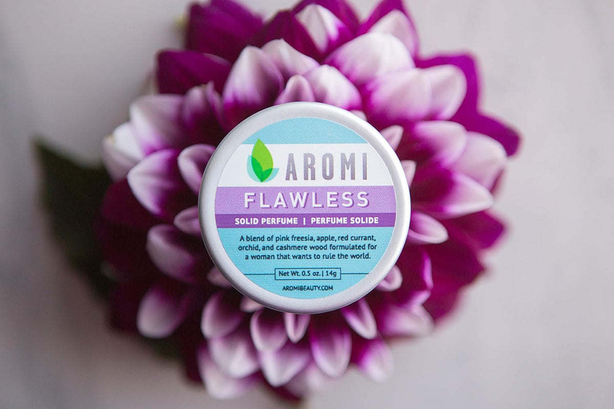 Aromi Solid Perfume | Vegan, Cruelty-free, Best Solid Perfume, Affordable Women's Gift, Travel-Sized, TSA-Approved, Indie Beauty, Artisan Scent, 0.5 oz, (Flawless)
