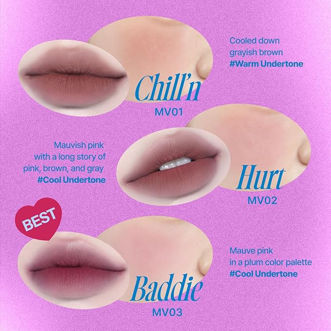 Lip&Cheek Blurry Pudding Pot | Cold-hearted Moment - Baddie | Makeup Blush, Buildable Lightweight, Multi-Use Soft Matte Finish | 5g