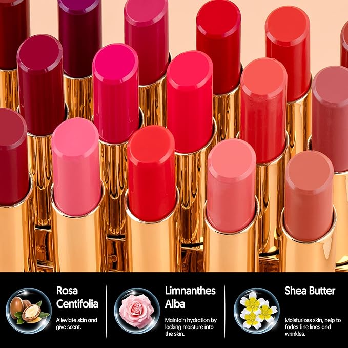 MAKI YIKA Moisture Red Lipstick for Women Hydrated Tinted Lip Balm for Dry Cracked Lips Weightless Glossy Lip Color Juicy Finish,MA063 Red Soul