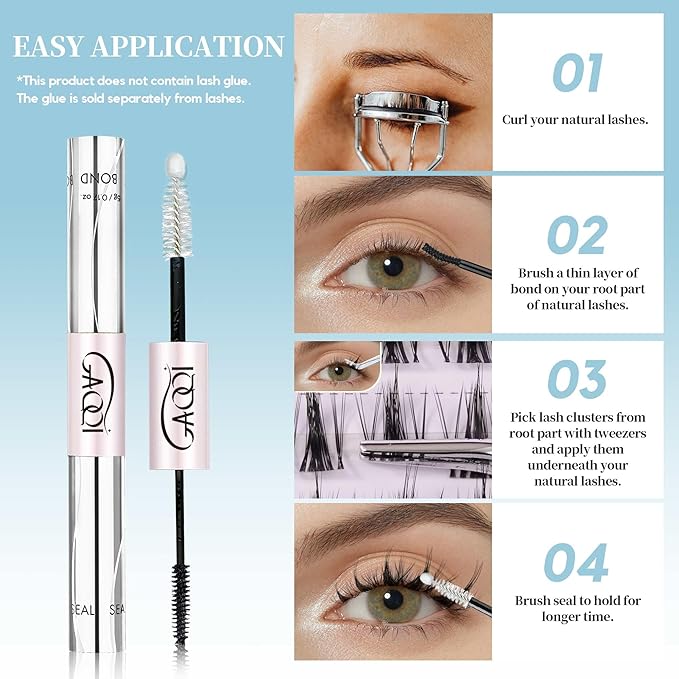 GAQQI Lash Clusters Volume & Wispy Eyelash Clusters 10-14mm Cluster Lashes 120PCS, Cluster Eyelash Extensions C Curl, Ultra-thin & Soft Clear Band False Lashes Wide Band (WING)