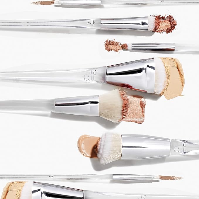 e.l.f. Precision Eyeshadow Brush, Medium-Sized, Tapered, Soft, Synthetic, Luxurious, Blends, Highlights, Contours, Shades, Applies Color, Easy To Clean