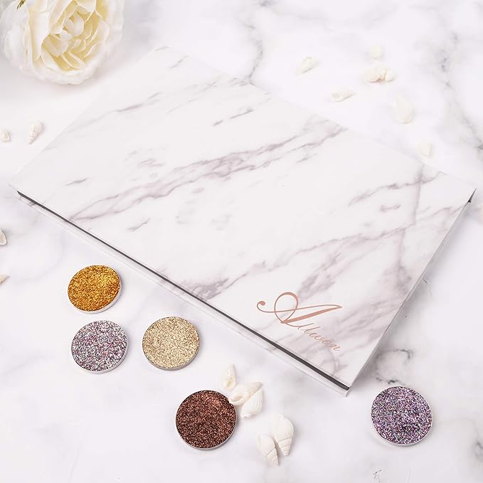 Magnetic Palette Marble Empty Makeup Palette with Mirror for Eyeshadow Lipstick Blush Powder (White)