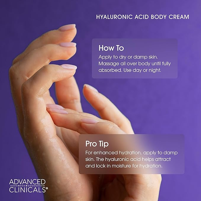 Advanced Clinicals Hyaluronic Acid Body Lotion & Face Moisturizer W/Vitamin E | Hydrating Dry Skin Firming Lotion Minimizes Look Of Wrinkles, Stretch Marks, & Crepey Skin | Skin Care Products, 2pc