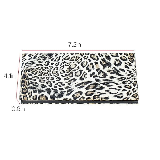 Mermaid Empty Magnetic Palette, Fish scale Empty Magnetic Palette for Highlighters Eyeshadows Lipstick Blush Powder Rectangle Large size (Leopard Grain)