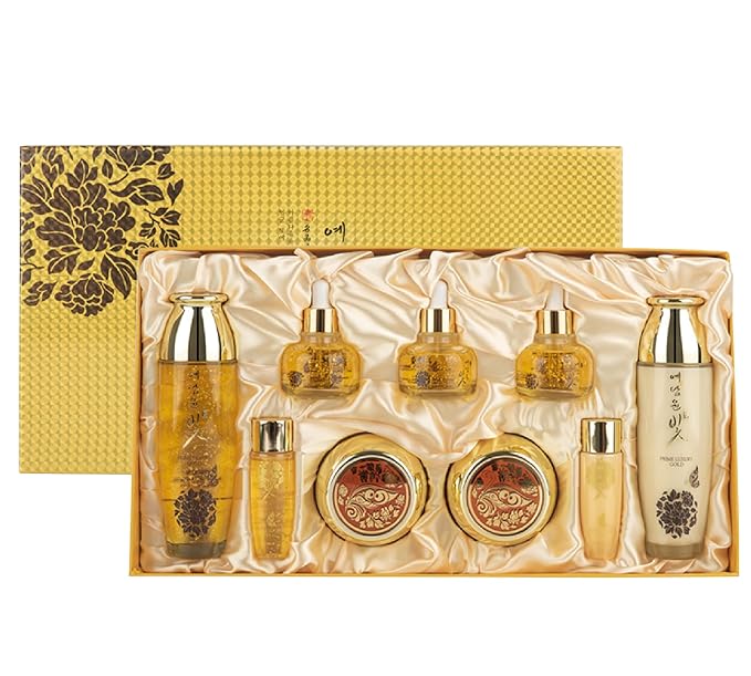YEDAM YUN BIT Prime Luxury Gold Women Skin Care Set With Skin, Emulsion, Cream, Serum, Wrinkle Care Nourishing And Moisturizing, Calming Korea Cosmetics