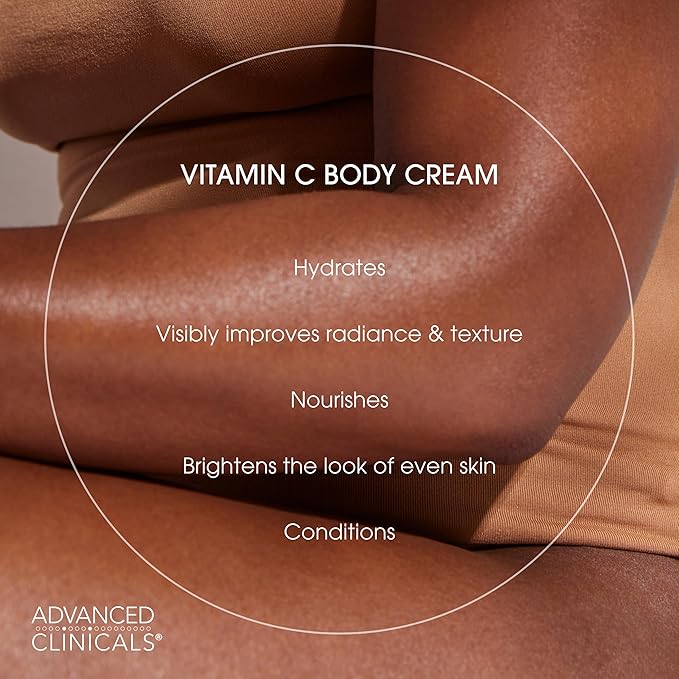 Advanced Clinicals Retinol Body Lotion + Brightening Vitamin C Cream 2pc Skin Care Set | Skin Tightening Body Moisturizer & Face Lotion | Crepey Skin Care Treatment | Skin Care Products, 2pc Set