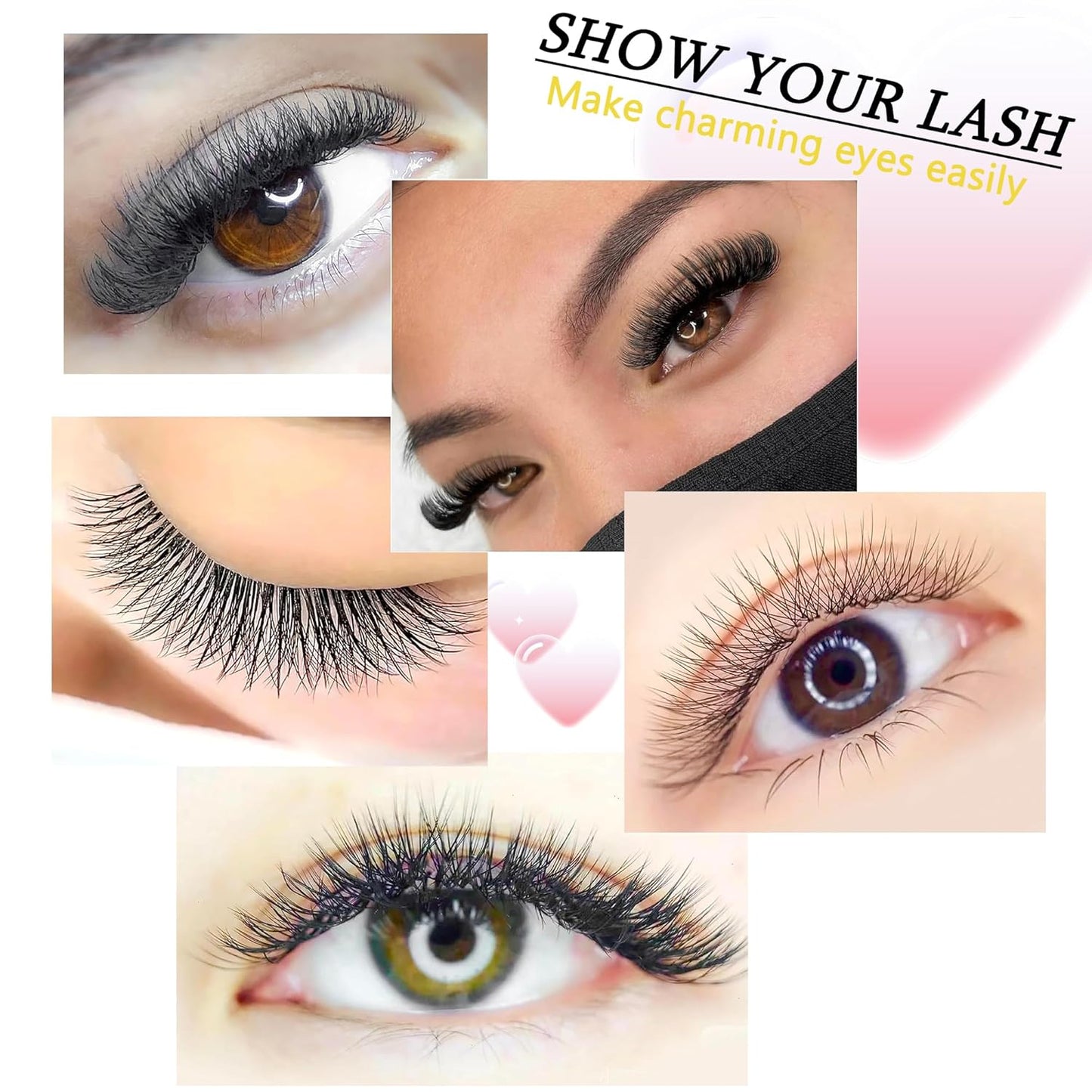 YY Lash Extensions Supplies Y Eyelash Extensions 0.05mm Thickness D Curl 13mm Premade Fans 4D Russian Volume Matte Black 12 Rows Crisscross Eye Lashes(YY-0.05-D,13mm)