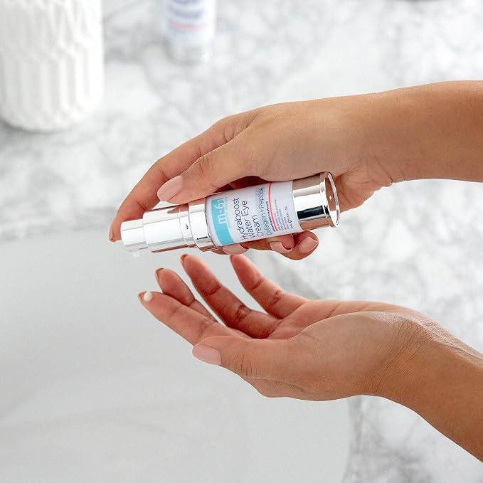 M-61 Hydraboost Collagen+Peptide Water Eye Cream - Age-defying vegan collagen and peptide water eye cream with vitamin B5 & baobab pulp extract.