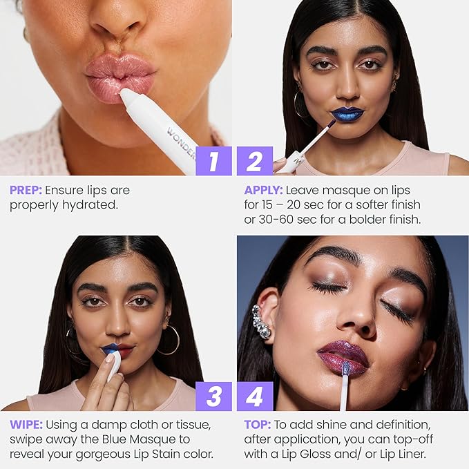 Wonderskin Wonder Blading All Day Lip Stain Peel Off Masque - Long Lasting, Waterproof and Transfer Proof Red Lip Tint, Matte Finish Peel Off Makeup (Hayley Masque)