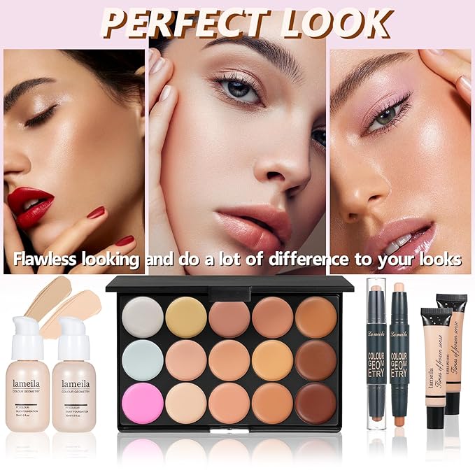 Makeup Set Makeup Kit for Women Full Kit Makeup Sets for Teens Women Gift Eyeshadow Palette Lipgloss Foundation concealer Makeup Kits forTeenager