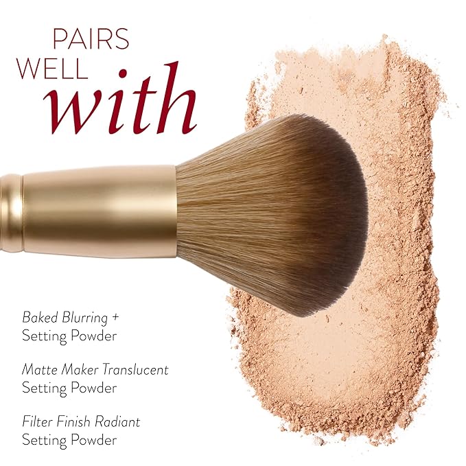 LAURA GELLER NEW YORK Setting Powder Brush - Makeup Brush for Setting - Set Face Makeup without Caking - Smooth Finish