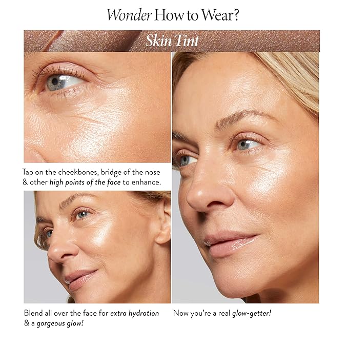 LAURA GELLER NEW YORK The Wonder Balm Complexion Enhancer - Hydrating Weightless Subtle Hint of Color + Glow for Mature Skin - Vegan Squalane - Apply to Cheeks & Lips (04 Honey Haze)
