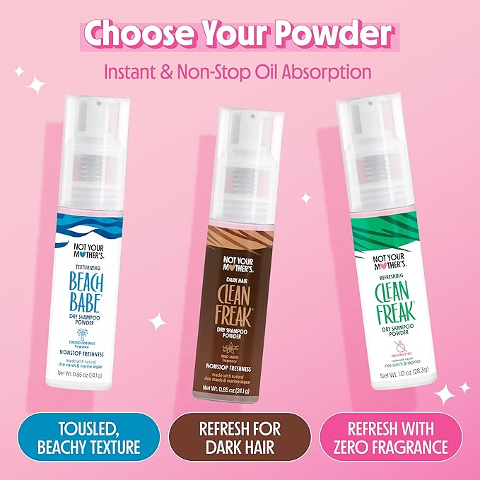 Not Your Mother's Beach Babe Texturizing Dry Shampoo Powder (2-Pack) - .85 oz Each - Instantly Absorbs Oil and Adds Soft, Touchable Texture for All Hair Types