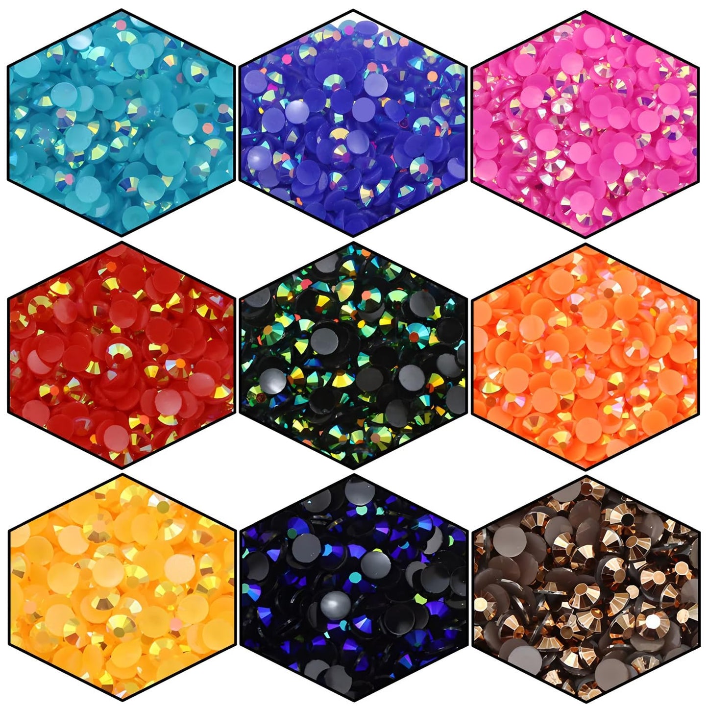 1440 Pcs SS20 5mm Flatback Rhinestones for Nails Art Crafts Glitter Round Shine Gems AB Crystals DIY Clothes Shoes （Green AB）