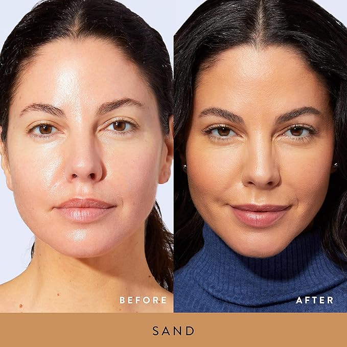 LAURA GELLER NEW YORK Baked Balance-N-Brighten Color Correcting Foundation, Sand + Kabuki Brush